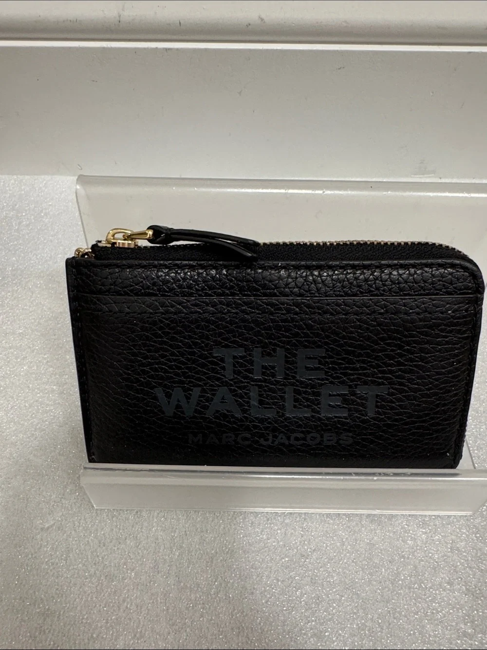 Marc Jacobs the wallet black pebbled leather keychain